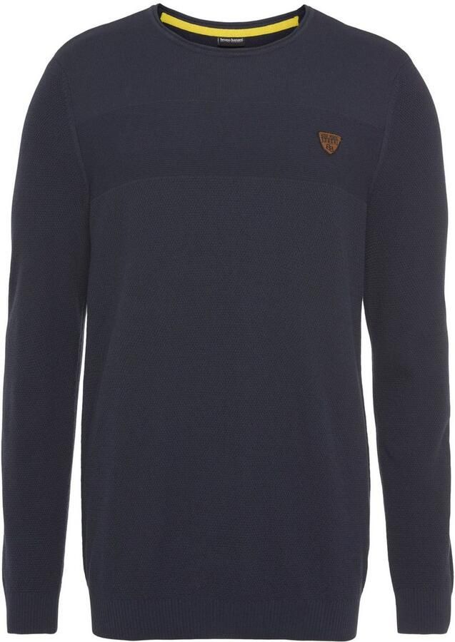 Bruno Banani Trui met ronde hals in modieuze tricot-look - Foto 2
