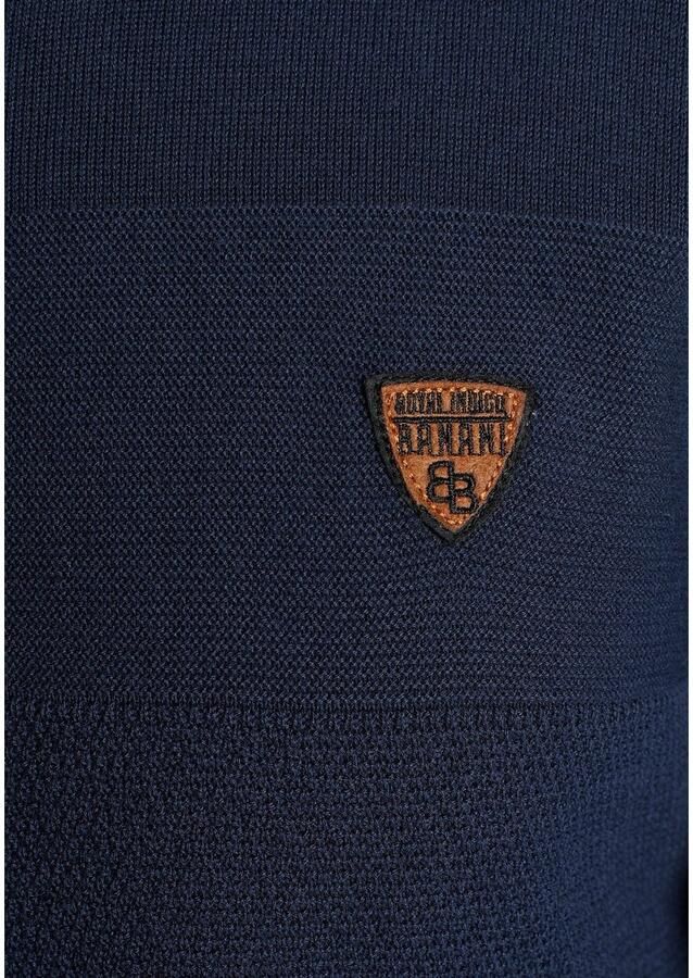 Bruno Banani Trui met ronde hals in modieuze tricot-look