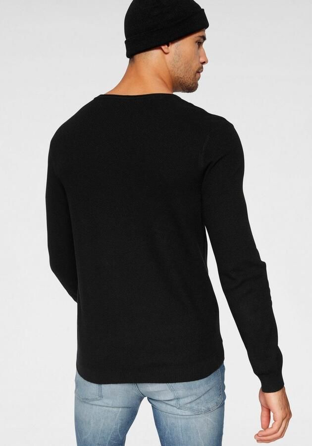 Bruno Banani Trui met ronde hals in modieuze tricot-look - Foto 4