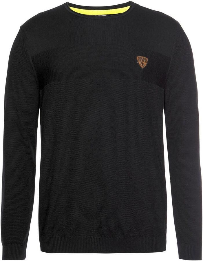 Bruno Banani Trui met ronde hals in modieuze tricot-look