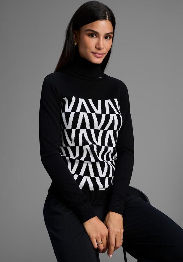 Bruno Banani Trui met staande kraag in grafisch breipatroon nieuwe collectie - Foto 6