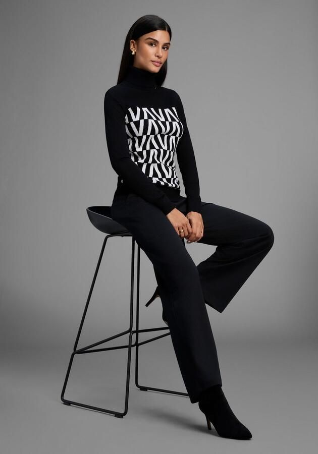 Bruno Banani Trui met staande kraag in grafisch breipatroon nieuwe collectie - Foto 4