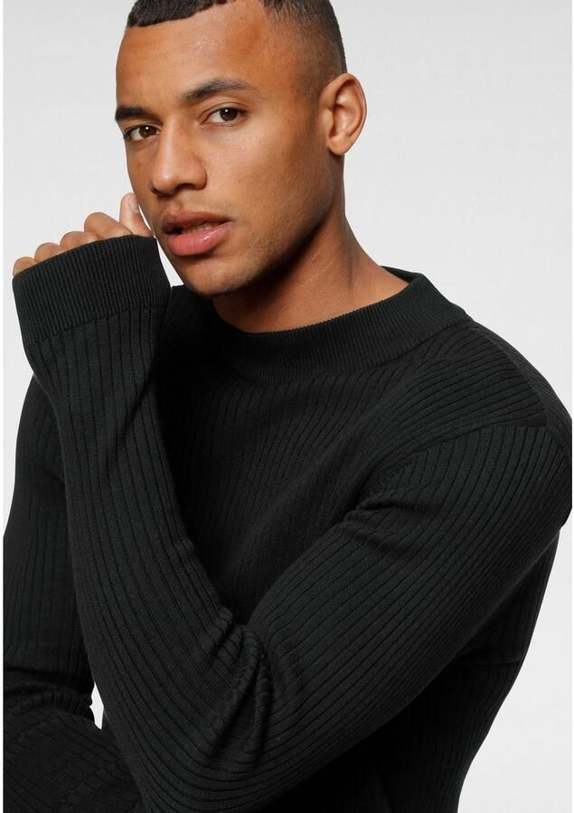 Bruno Banani Trui met staande kraag in ribbrei-look - Foto 3