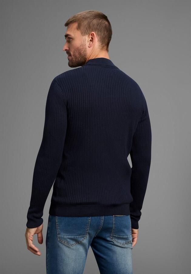 Bruno Banani Trui met staande kraag in ribbrei-look - Foto 5