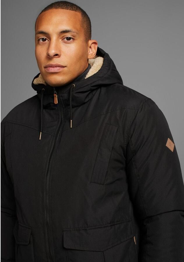 Bruno Banani Winterjack van katoen en polyester hoge kraag