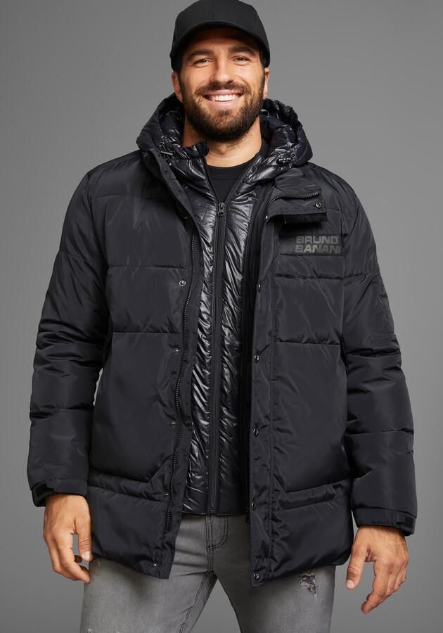 Bruno Banani Winterjack warm materiaal hoge kraag verstelbare capuchon - Foto 6