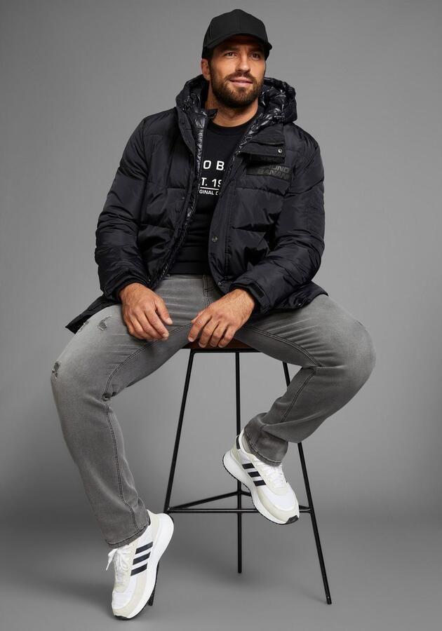 Bruno Banani Winterjack warm materiaal hoge kraag verstelbare capuchon - Foto 4