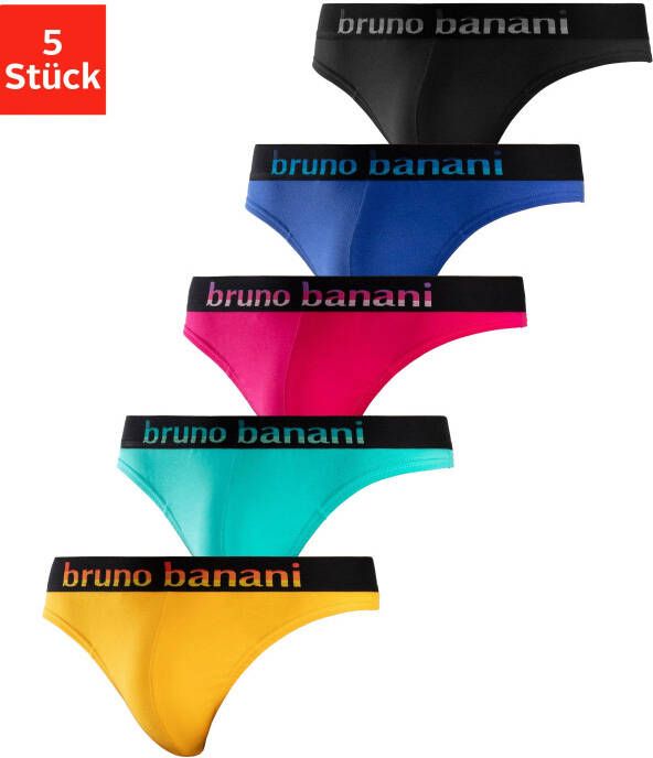 Bruno Banani String met gestreepte logoweefband (set 5 stuks)