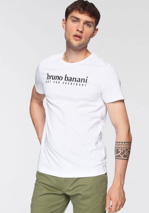 Bruno Banani T-shirt met merkfrontprint (Set van 2)