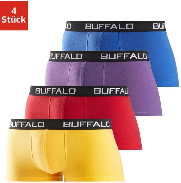 Buffalo Boxershort in hipster-model met contrasterende band (set 4 stuks)