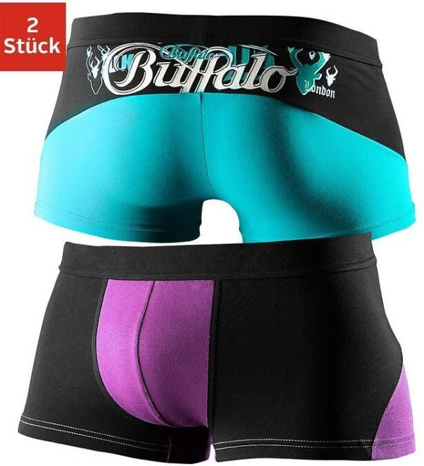 Buffalo Boxershort in hipstermodel met colourblocking (set 2 stuks)