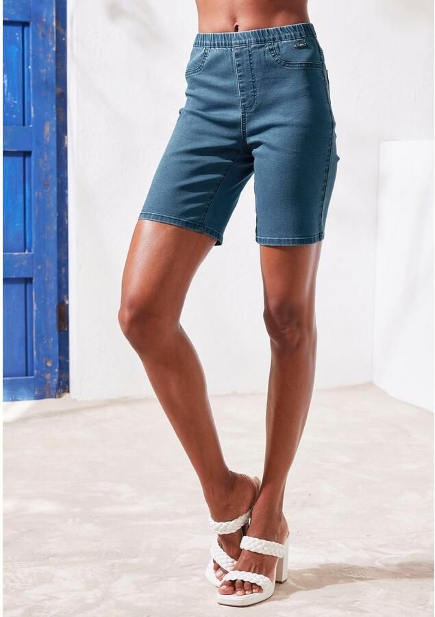 Buffalo Bermuda in elastische denim met twee achterzakken - Foto 4