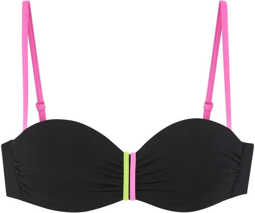 Buffalo Beugelbandeau bikinitop POP Met contrasterende bandjes
