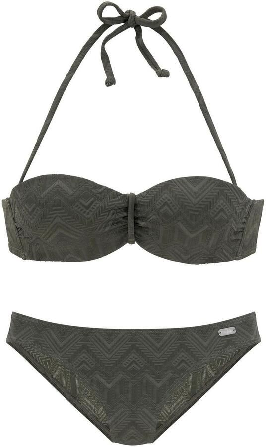 Buffalo Beugelbikini in bandeaumodel ROMANCE van structuurstof - Foto 3