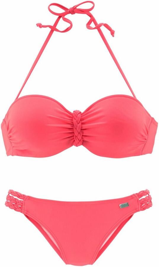 Buffalo Beugelbikini in bandeaumodel trendige look met afneembare bandjes met gevlochten details - Foto 4