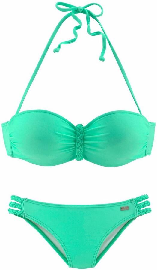 Buffalo Beugelbikini in bandeaumodel trendige look met afneembare bandjes met gevlochten details - Foto 3