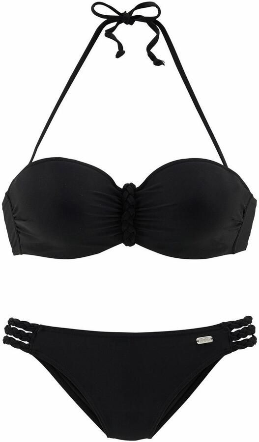 Buffalo Beugelbikini in bandeaumodel trendige look met afneembare bandjes met gevlochten details - Foto 4