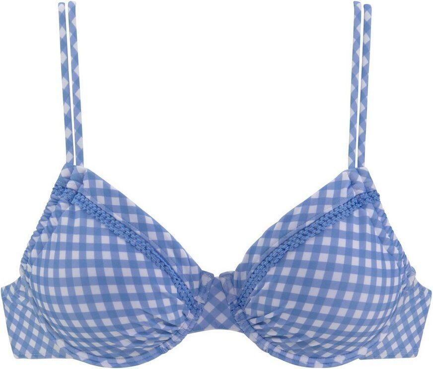 Buffalo Bikinitop met beugels Geruit met sierrand