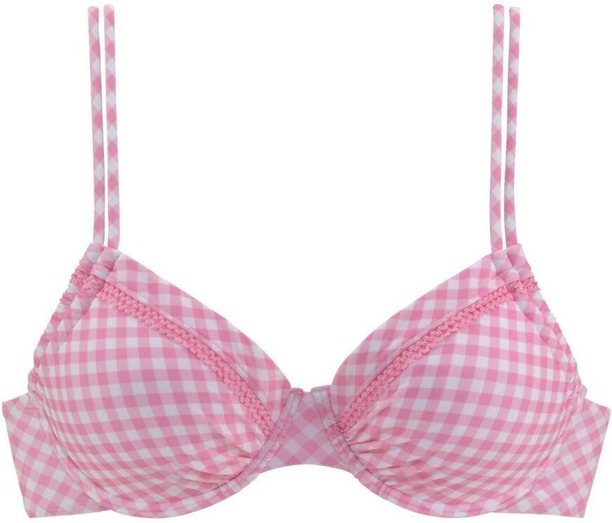 Buffalo Bikinitop met beugels Geruit met sierrand