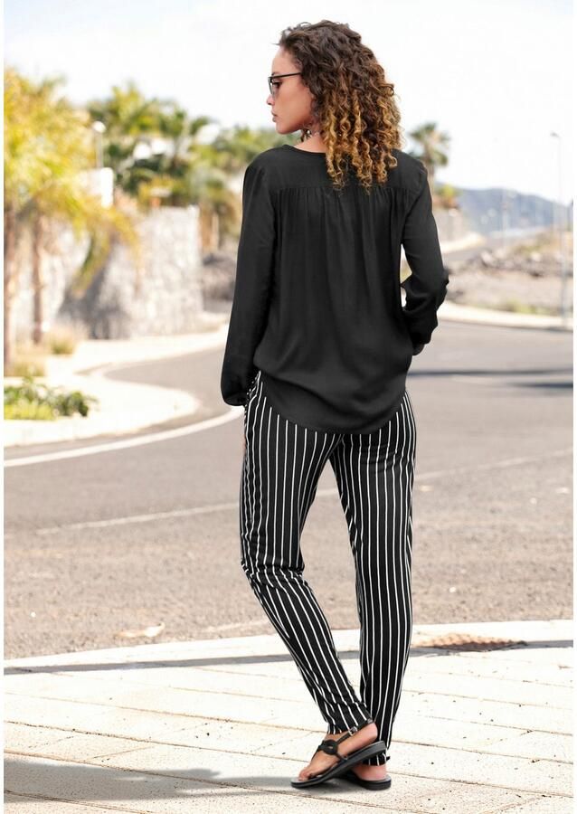 Buffalo Blouse zonder sluiting met knoopsluiting basic blouse met lange mouwen - Foto 2