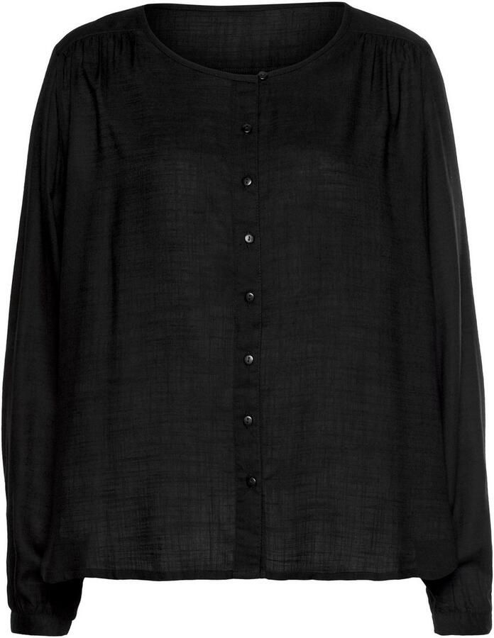 Buffalo Blouse zonder sluiting met knoopsluiting basic blouse met lange mouwen