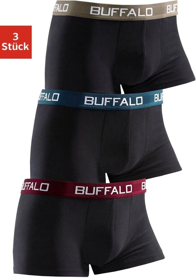 Buffalo Boxershort voor jongens met contrastkleurige boorden (set 3 stuks)