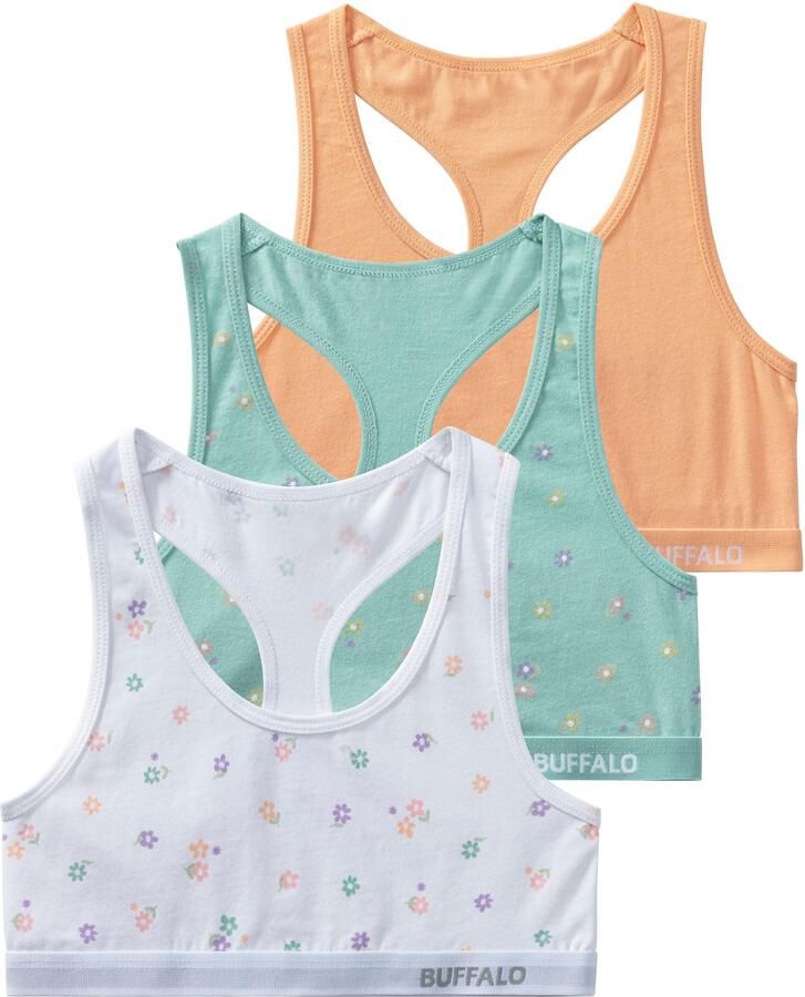 Buffalo Bustier Uni en bloe -print in een verpakking (set 3-delig) - Foto 3