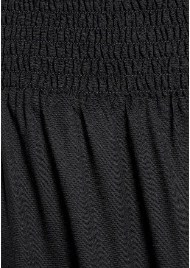 Buffalo Comfortbroek met comfortabele gesmokte tailleband en split bij de broekspijpen stoffen broek strandbroek - Foto 2