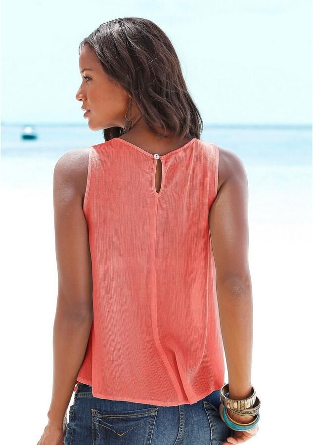 Buffalo Crêpe-blouse met kanten inzetstuk blouse boho stijl - Foto 3