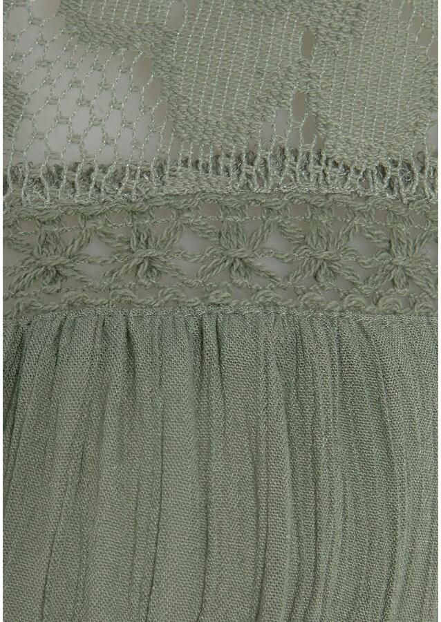 Buffalo Crêpe-blouse met kanten inzetstuk blouse boho stijl