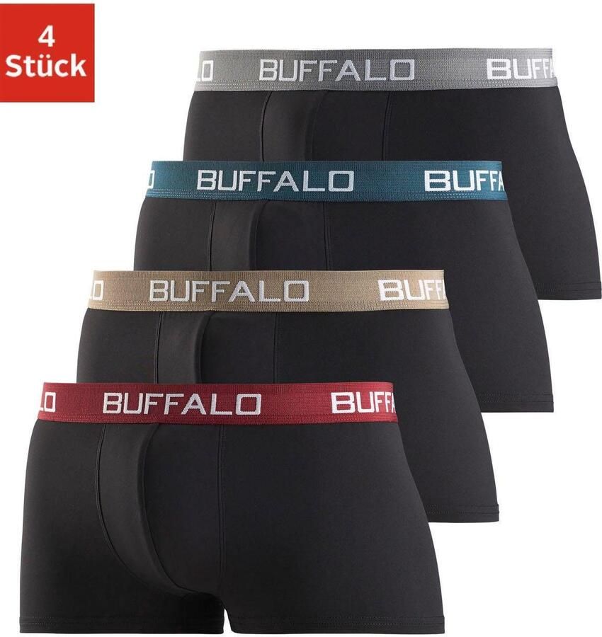 Buffalo Hipster strak zittende boxershorts met contrastband van katoenmix (set 4 stuks) - Foto 7