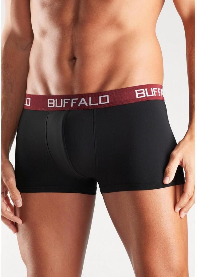 Buffalo Hipster strak zittende boxershorts met contrastband van katoenmix (set 4 stuks)