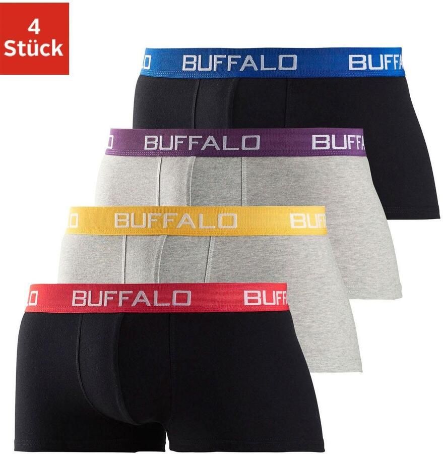 Buffalo Hipster strak zittende boxershorts met contrastband van katoenmix (set 4 stuks) - Foto 8