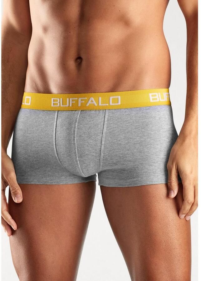 Buffalo Hipster strak zittende boxershorts met contrastband van katoenmix (set 4 stuks)