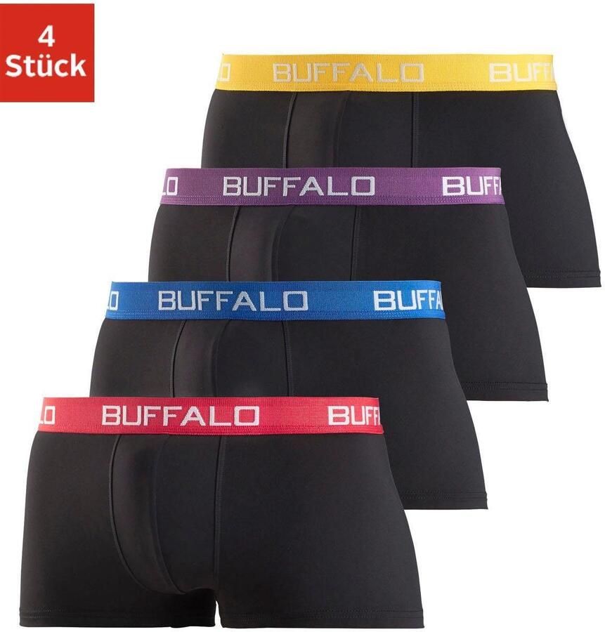 Buffalo Hipster strak zittende boxershorts met contrastband van katoenmix (set 4 stuks) - Foto 7