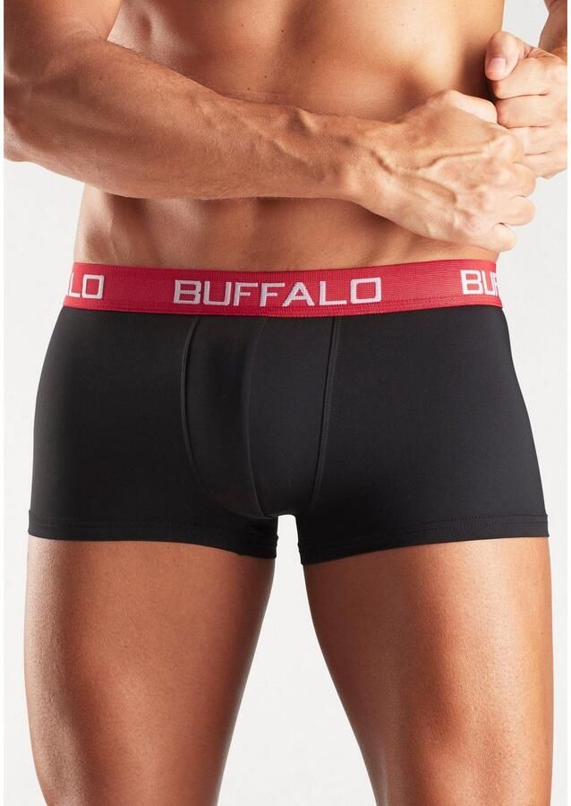 Buffalo Hipster strak zittende boxershorts met contrastband van katoenmix (set 4 stuks) - Foto 2
