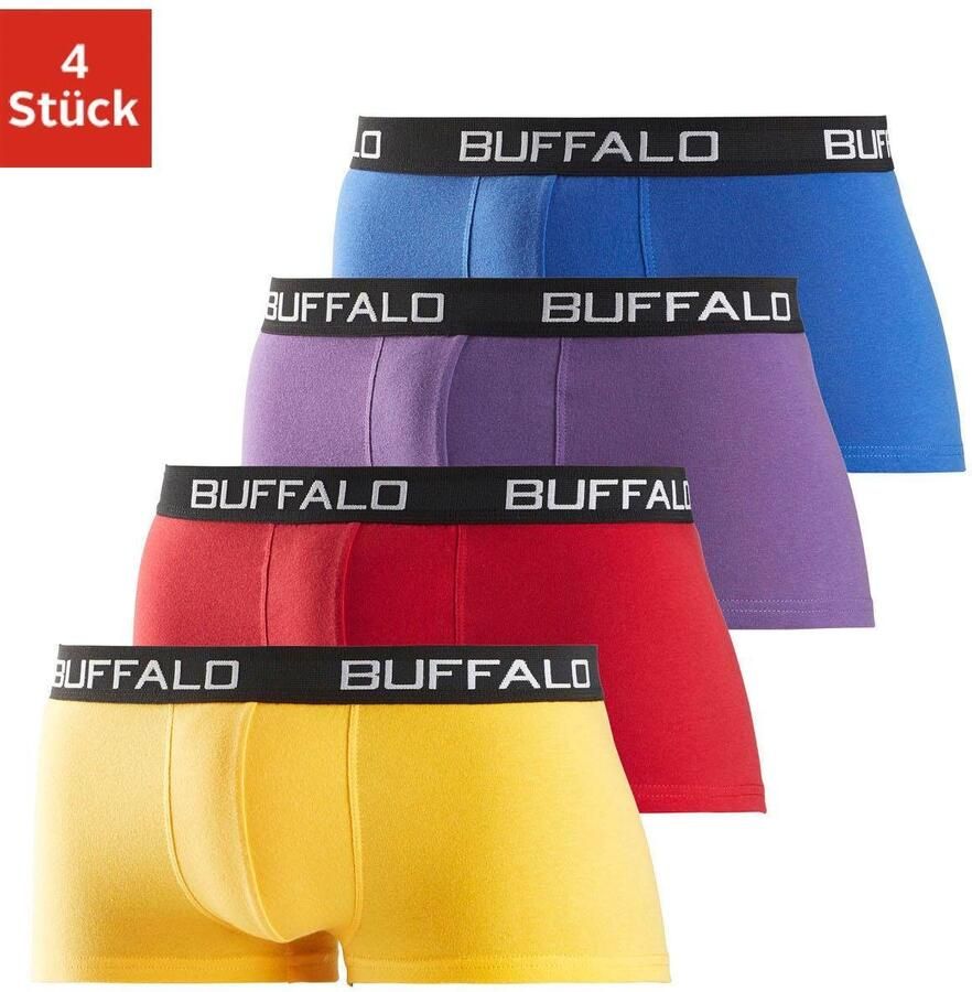 Buffalo Hipster strak zittende boxershorts met contrastband van katoenmix (set 4 stuks) - Foto 8