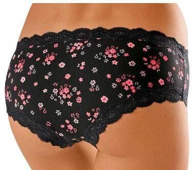 Buffalo Hipster van elastische katoen met florale kant (3 stuks) - Foto 2