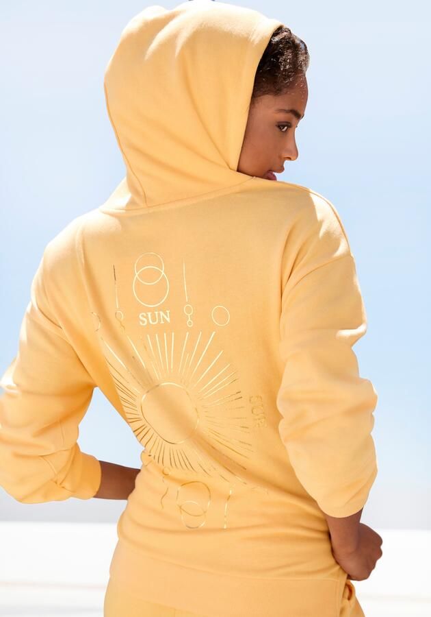 Buffalo Hoodie Capuchon sweatshirt met grote rugprint met glanseffect loungewear - Foto 7