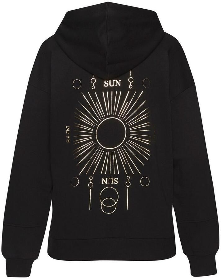 Buffalo Hoodie Capuchon sweatshirt met grote rugprint met glanseffect loungewear