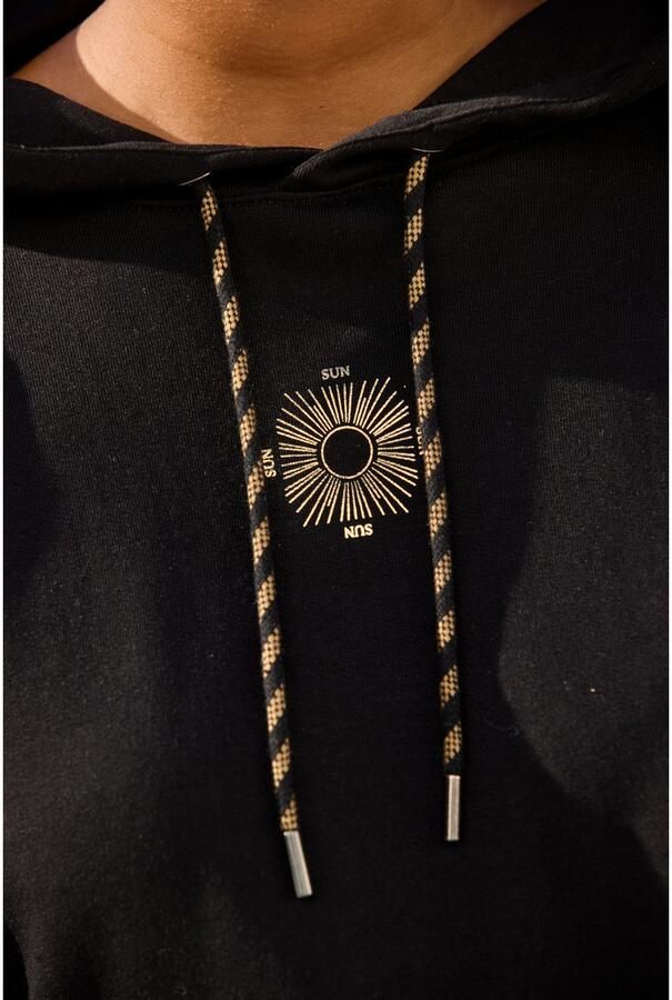 Buffalo Hoodie Capuchon sweatshirt met grote rugprint met glanseffect loungewear - Foto 6