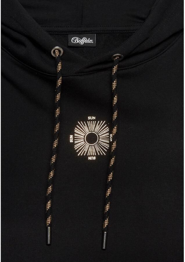 Buffalo Hoodie Capuchon sweatshirt met grote rugprint met glanseffect loungewear - Foto 4