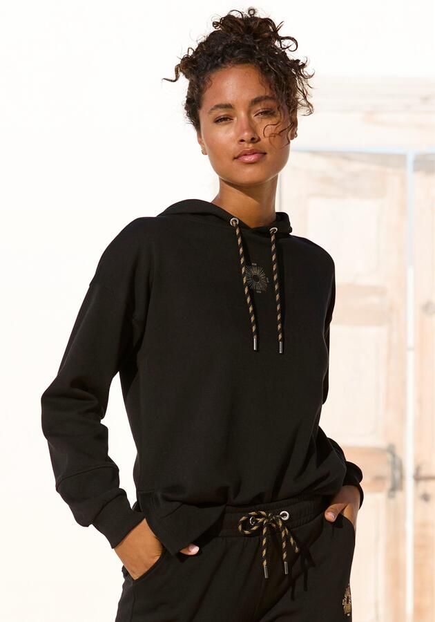 Buffalo Hoodie Capuchon sweatshirt met grote rugprint met glanseffect loungewear - Foto 5