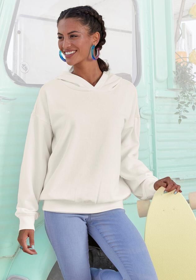 Buffalo Hoodie -Hoodie met rugprint Capuchon sweatshirt met rugprint en ribborden loungewear - Foto 8