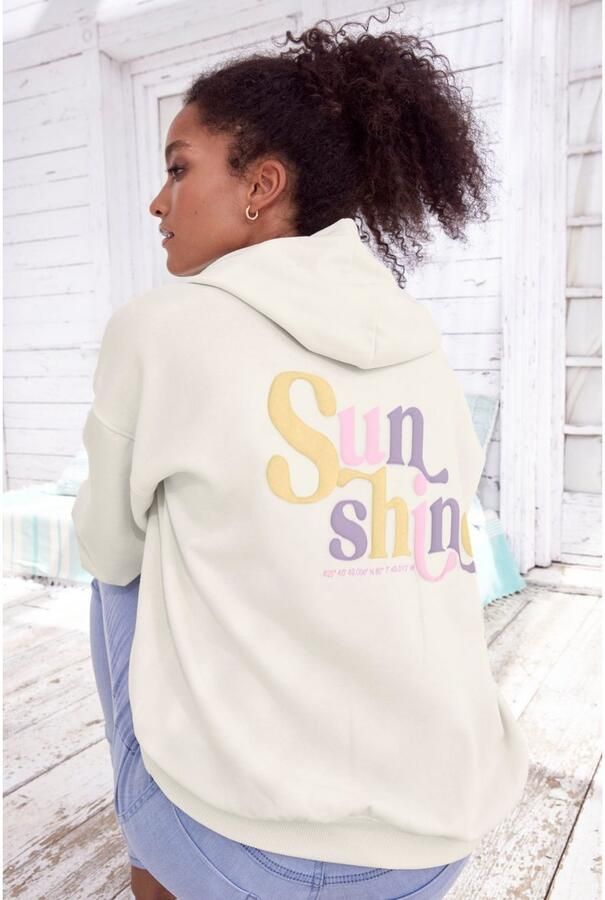 Buffalo Hoodie -Hoodie met rugprint Capuchon sweatshirt met rugprint en ribborden loungewear - Foto 6