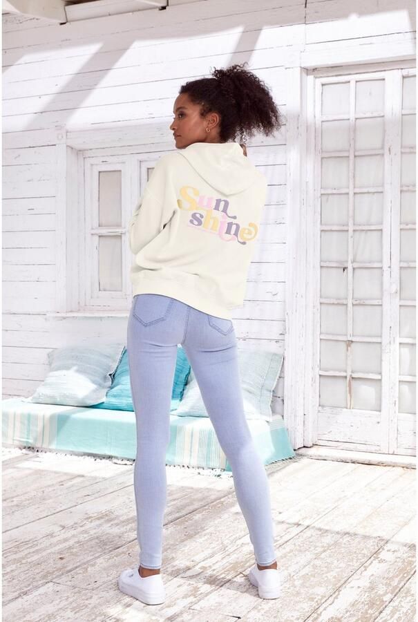 Buffalo Hoodie -Hoodie met rugprint Capuchon sweatshirt met rugprint en ribborden loungewear - Foto 7