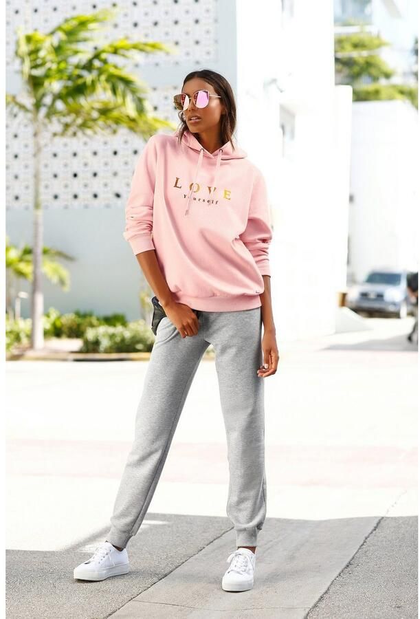 Buffalo Hoodie met overlappende schouders loungewear loungepak - Foto 4