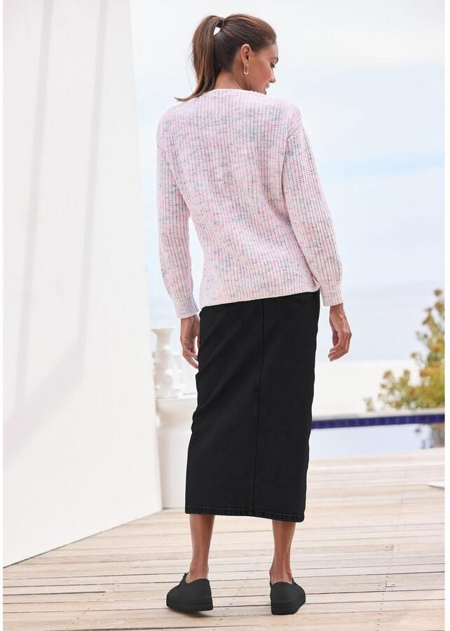 Buffalo Jeans rok in modieuze midi-lengte elastische denimrok met split zomerrok - Foto 2