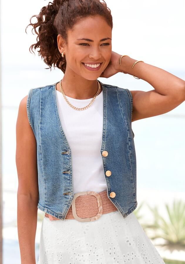 Buffalo Jeansgilet in verkorte lengte figuuraccentuerende pasvorm modieus - Foto 7