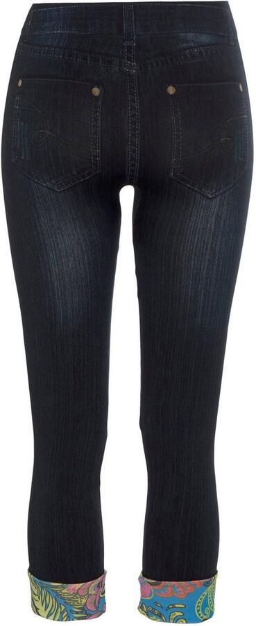 Buffalo Jeanslegging in denim-look met kleurrijke boorden die zijn om te slaan - Foto 6